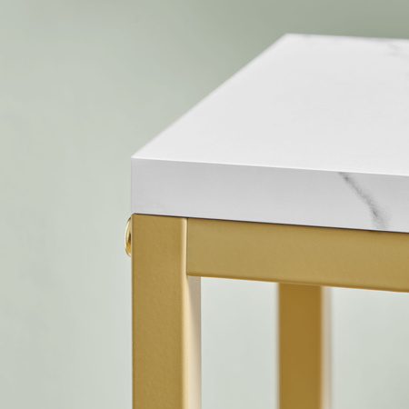 Metalowy stojak na kwiaty, glamour kwietnik kaskadowy - złoty z 4 jasnymi półkami