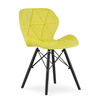 Krzesło tapicerowane żółte z czarnymi nogami LAGO - Krzesło z aksamitu