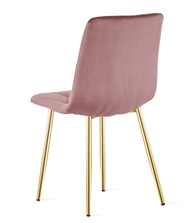 "Krzesło LIBRA - różowy aksamit / nogi kolor złoty x 3"