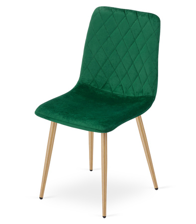 "Krzesło TURIN - ciemna zieleń aksamit / nogi kolor drewna x 1"