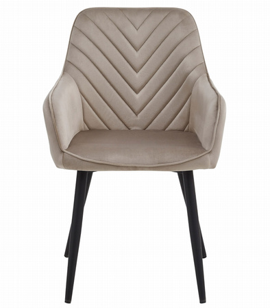 "Krzesło NANA - ciemny beż aksamit / nogi czarne x 1"