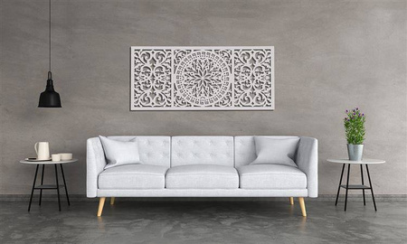 DEKORACYJNY OBRAZ AŻUROWY 3D, DEKORACJA ŚCIENNA, GIOVANNA,ORNAMENT, PANEL 53 x 120 cm, CZARNY