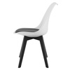 Krzesło do jadalni białe z czarnymi nogami i poduszką MARK - Krzesło skandynawskie