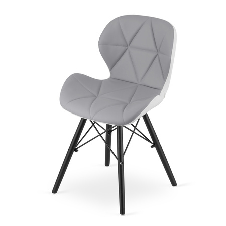 "Krzesło LAGO ekoskóra - szaro-białe / nogi czarne x 4"
