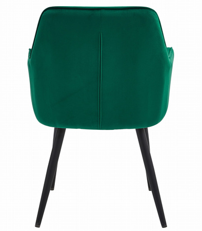 "Krzesło JORK - ciemna zieleń aksamit / nogi czarne x 2"