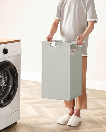 Biały kosz na pranie 114l Loft - Kosz na bieliznę 3 komory - VASAGLE BLH301W01