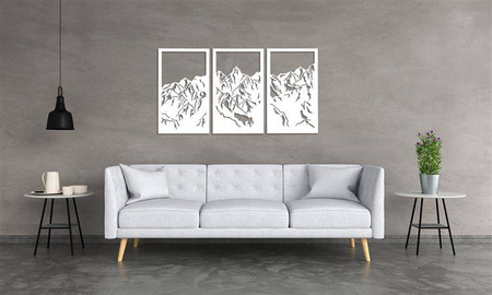 DEKORACYJNY PANEL AŻUROWY, GÓRY, DEKORACJA ŚCIENNA 3D, ORNAMENT, 80 x 150 cm, CZARNY