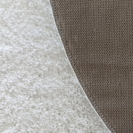 Dywan miękki okrągły typu shaggy Kamel Koło Biały 100 cm