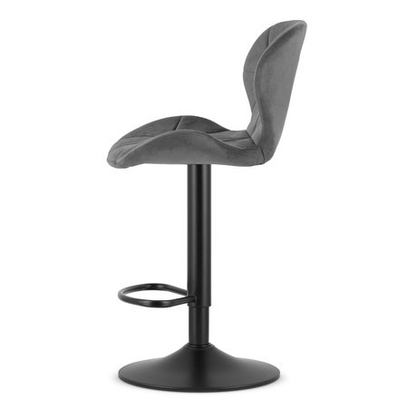 Hoker WEST - aksamit szary / baza czarna