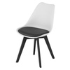 Krzesło do jadalni białe z czarnymi nogami i poduszką MARK - Krzesło skandynawskie