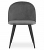 Nowoczesne krzesło ciemnoszare z czarnymi nogami BELLO - Welurowe krzesło