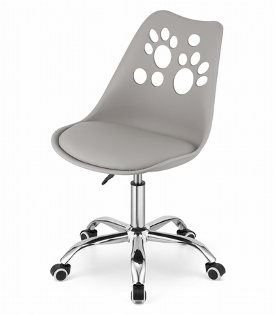 Szare krzesło obrotowe dla dzieci PRINT - Dziecięce krzesło na kółkach