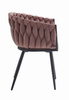 Eleganckie różowe krzesła Warkocz glamour ORION (2szt) - Tapicerowane krzesła z aksamitu