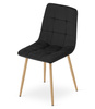 "Krzesło KARA - czarny aksamit / nogi kolor drewna x 1"