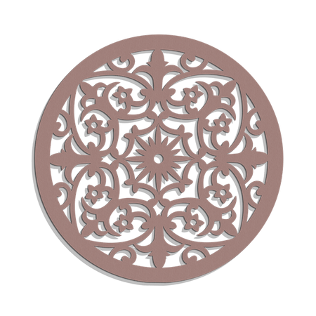 DEKORACYJNY PANEL AŻUROWY, VIOLETTE, DEKORACJA ŚCIENNA 3D, ORNAMENT, 60 cm, CZARNY