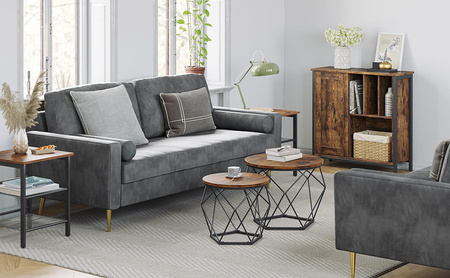 Zestaw dwóch stolików kawowych - Loftowe stoliki do salonu (2 sztuki) VASAGLE LET040B01V1