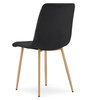 "Krzesło TURIN - czarny aksamit / nogi kolor drewna x 1"