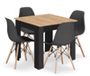 "Stół NP 80x80 Artisan nogi czarne + 4 krzesła OSAKA czarny nogi naturalne"