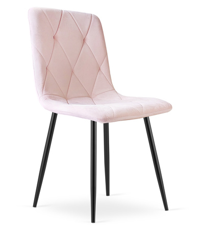 "Krzesło LIBRA - jasny róż aksamit / nogi czarne x 1"