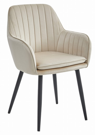 Beżowe krzesła z podłokietnikami do jadalni LUGO (2szt) - Eleganckie fotele do jadalni