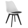 Krzesło do jadalni białe z czarnymi nogami i poduszką MARK - Krzesło skandynawskie