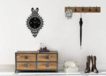 Elegancki zegar ścienny ażurowy KONIE w kolorze czarnym, styl vintage, producent ORNAMENTI