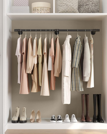 Drążek ścienny na ubrania - Czarny wieszak na ścianę - SONGMICS HSR104B01