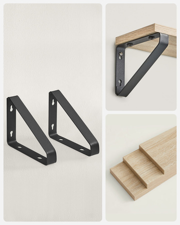 Półki ścienne do salonu - Wiszące półki na ścianę - Zestaw półek (Dąb Sonoma) VASAGLE LWS033B11