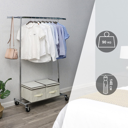 Stojący wieszak na kółkach - Stojak na ubrania - SONGMICS HSR13S