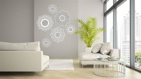 DEKORACYJNE PANELE AŻUROWE, ZESTAW 6 ROZET, PIĘKNA OZDOBA ŚCIENNA 3D , ORNAMENT , CZARNY