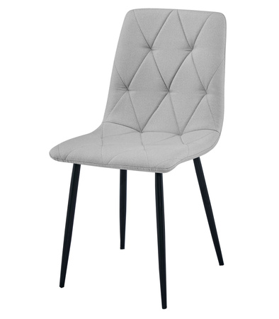 "Krzesło LIBRA - jasny szary materiał / nogi czarne x 4"