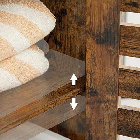 Słupek łazienkowy - Brązowa szafka łazienkowa - Wąski regał łazienkowy - VASAGLE BBK160X01V1