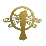 Dekoracyjny panel ażurowy, SECESJA, WOMAN DRAGONFLY, Dekoracja ścienna 3D, Ornament, ZŁOTY