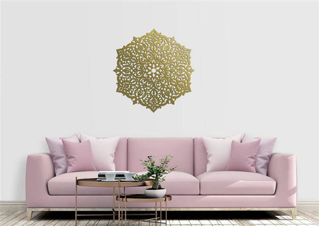 DEKORACYJNY PANEL AŻUROWY, ROZETA MAROKAŃSKA, DEKORACJA ŚCIENNA 3D, ORNAMENT, 60 cm, CZARNY