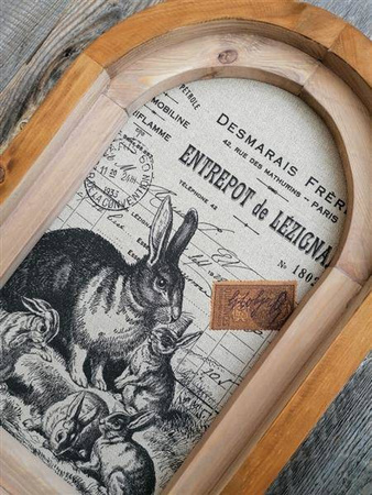 RUSTYKALNA DEKORACJA ŚCIENNA, KRÓLIKI, VINTAGE, RETRO STYL