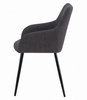 Kubełkowe krzesło BENI - Tapicerowane, grafitowe krzesło z podłokietnikami
