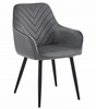 "Krzesło NANA - ciemny szary aksamit / nogi czarne x 2"