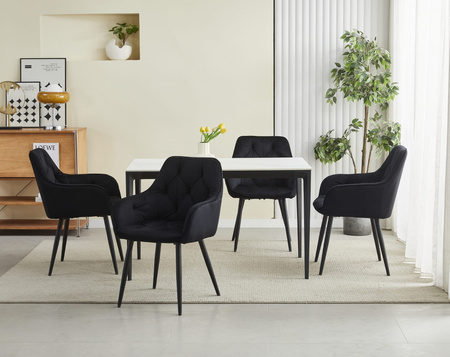 "Krzesło JORK - czarny aksamit / nogi czarne x 1"