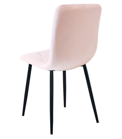 "Krzesło LIBRA - jasny róż aksamit / nogi czarne x 1"