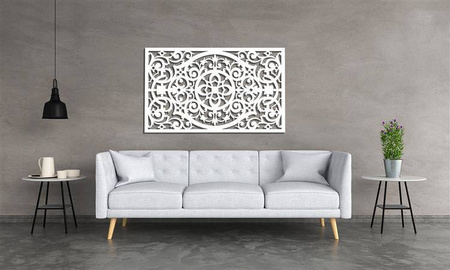 DEKORACYJNY PANEL AŻUROWY FLORELLE, DEKORACJA ŚCIENNA 3D, ORNAMENT,72 x 120 cm, CZARNY