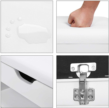 Biała szafka na buty z otwieranym siedziskiem - Siedzisko do przedpokoju - VASAGLE LHS30W