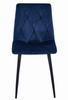 Granatowe krzesło tapicerowane LIBRA - Niebieskie krzesło welurowe do jadalni