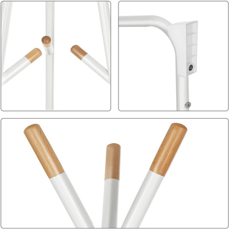 Stojący biały wieszak na ubrania - Podłogowy wieszak do przedpokoju - SONGMICS RCR15WY