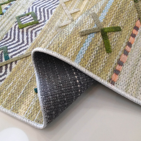 Dywan nowoczesny geometryczny wycinany Hypnotik 05 zielony 120x180 cm