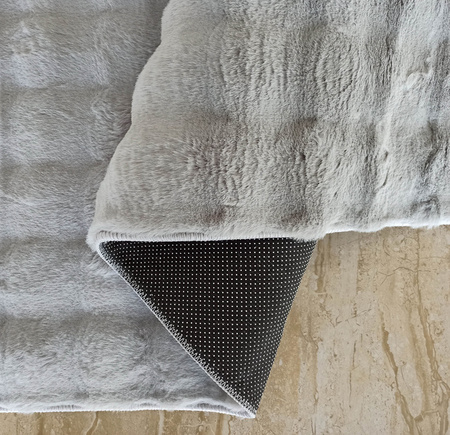 Dywan 3D z długim włosiem typu shaggy i rabbit szary MERLIN 80x150 cm