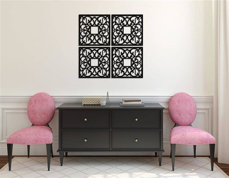 DEKORACYJNE PANELE AŻUROWE, ZESTAW 4 DEKORÓW ŚCIENNYCH CORNEILLE, SHABBY CHIC, FRANCUSKI STYL, BIAŁY