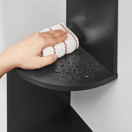 Narożna półka na książki - Narożny regał - Czarna półka ścienna - VASAGLE LBC072B01