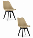 Krzesła kuchenne MARK z tworzywa (2 sztuki) - Beżowe krzesła kuchenne z poduszką