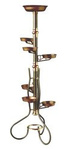 Wysoki klasyczny kwietnik retro z metalowych rurek na 7 doniczek / stojak na kwiaty [wys. 120 cm]