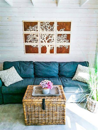 DEKORACYJNA, AŻUROWA MOZAIKA, TREE OF LIFE, 9 CZĘŚCI, BEJCA